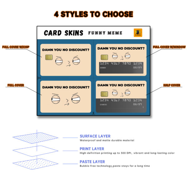 Card Skin Sticker - Funny Meme Prompts  Style2 - Image 2